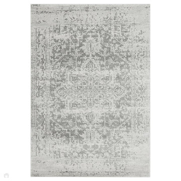 Nova NV10 Antique Traditional Medallion Border Durable Easy-Care Polypropylene Short Pile Grey/Cream Rug-Asiatic Carpets-Rug Love - The Most Loved Rug Store